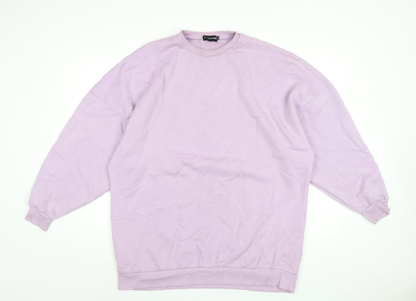PRETTYLITTLETHING Womens Purple Cotton Pullover Sweatshirt Size 8 Pullover
