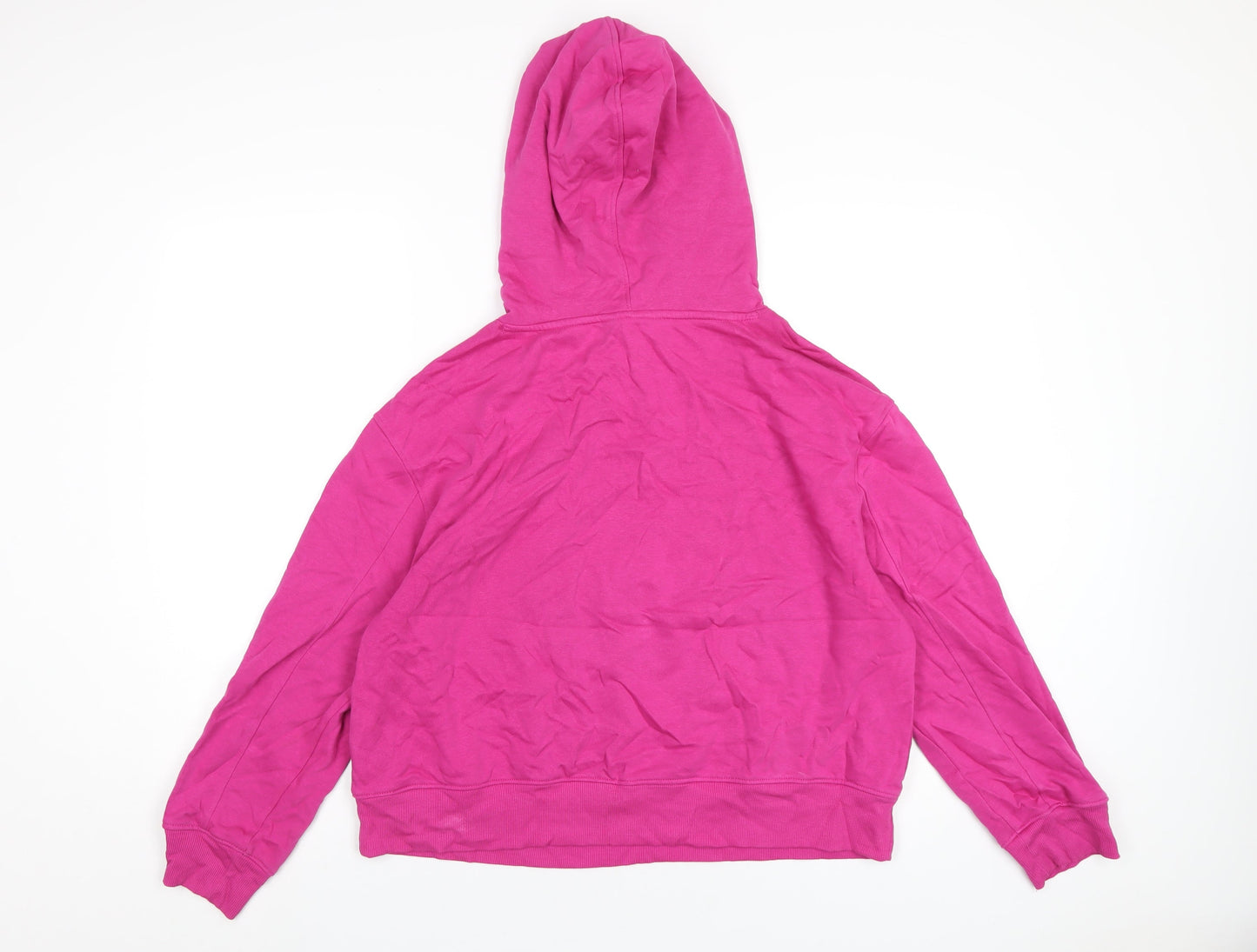 Marks and Spencer Womens Pink Cotton Pullover Hoodie Size 12 Pullover