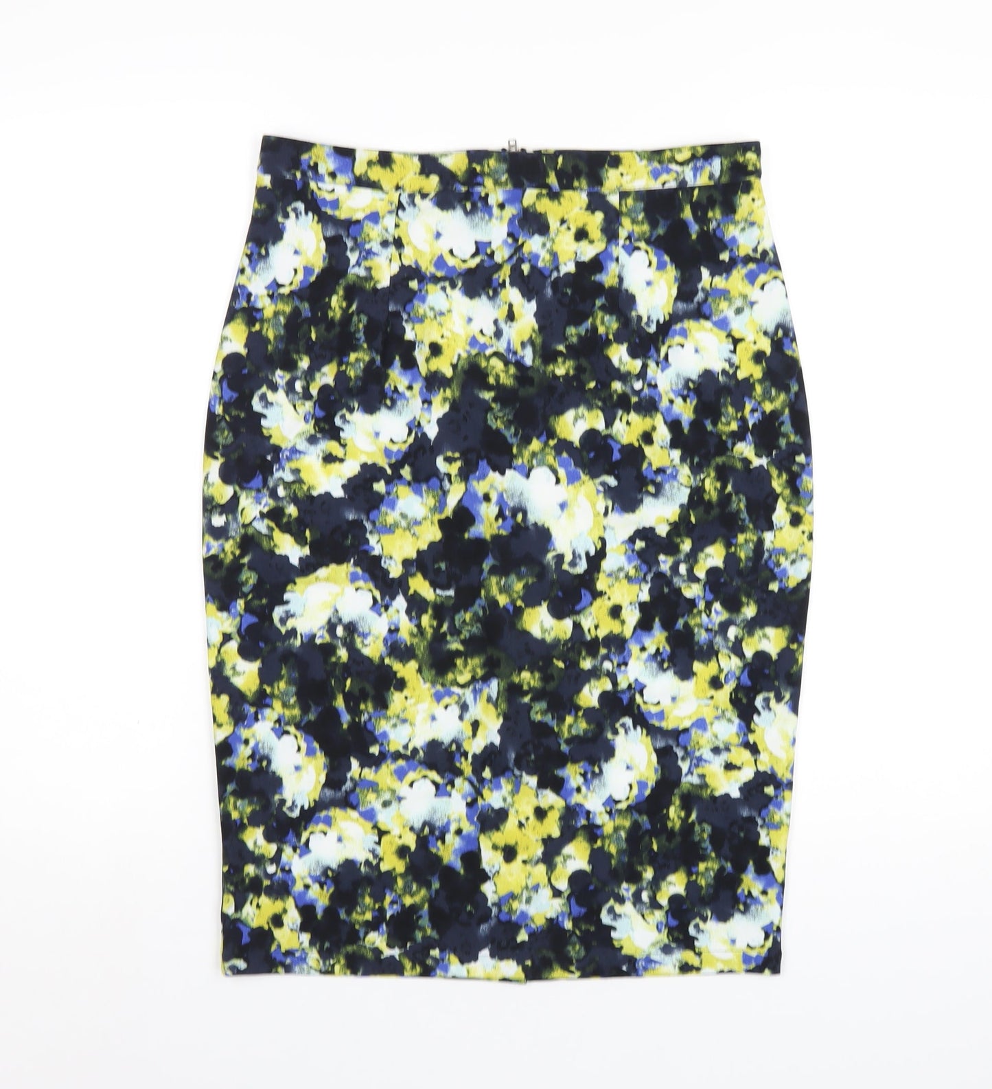 Warehouse Womens Multicoloured Polyester Straight & Pencil Skirt Size 12 Zip