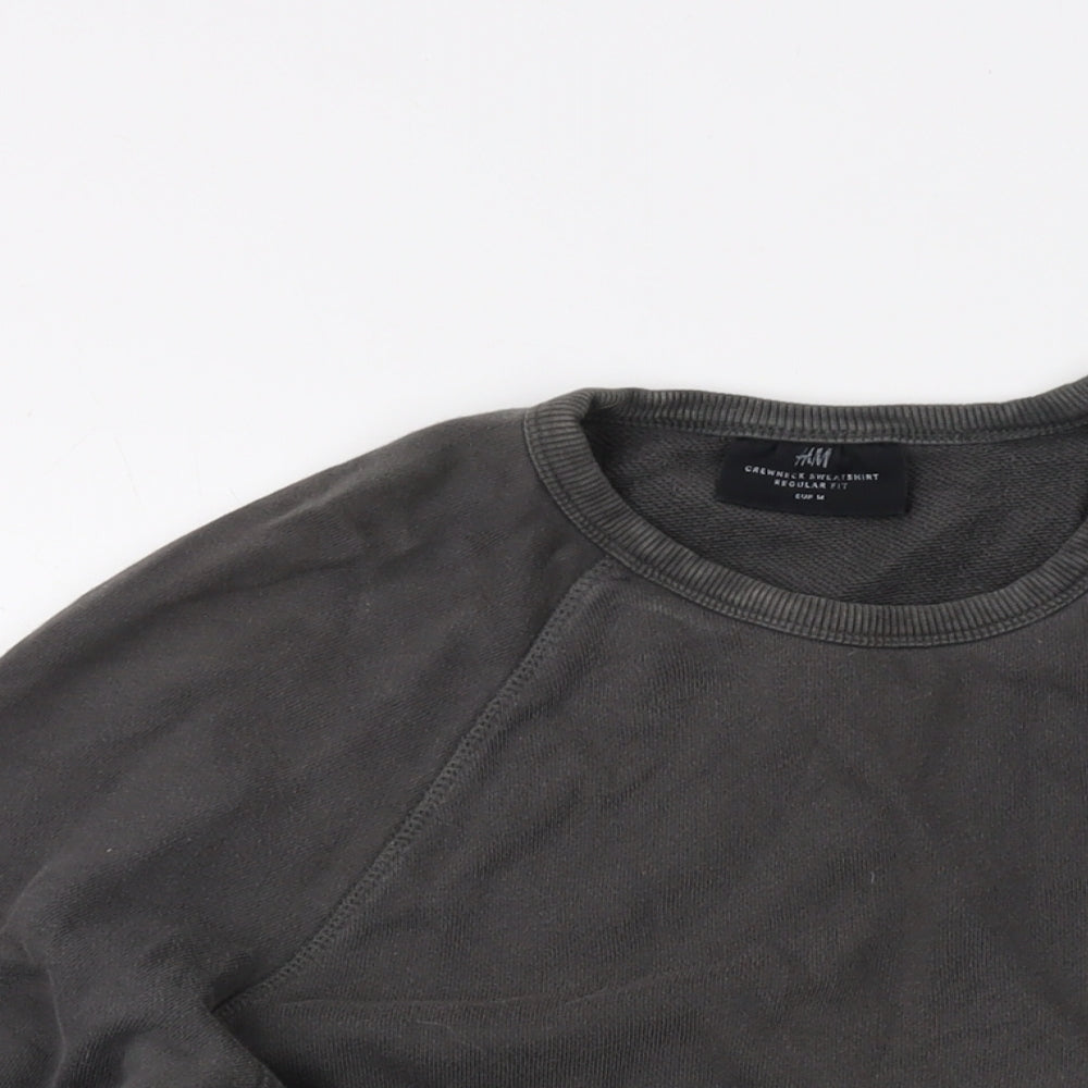 H&M Mens Grey Cotton Pullover Sweatshirt Size M