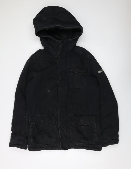 Hollister Mens Black Jacket Size M Zip