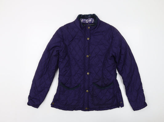 Jack Murphy Womens Blue Quilted Jacket Size 12 Snap