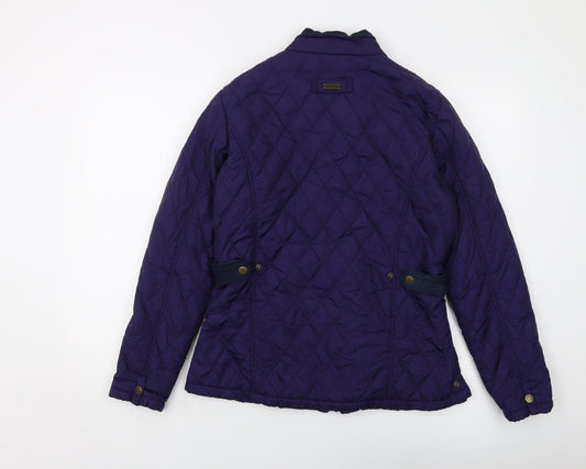 Jack Murphy Womens Blue Quilted Jacket Size 12 Snap