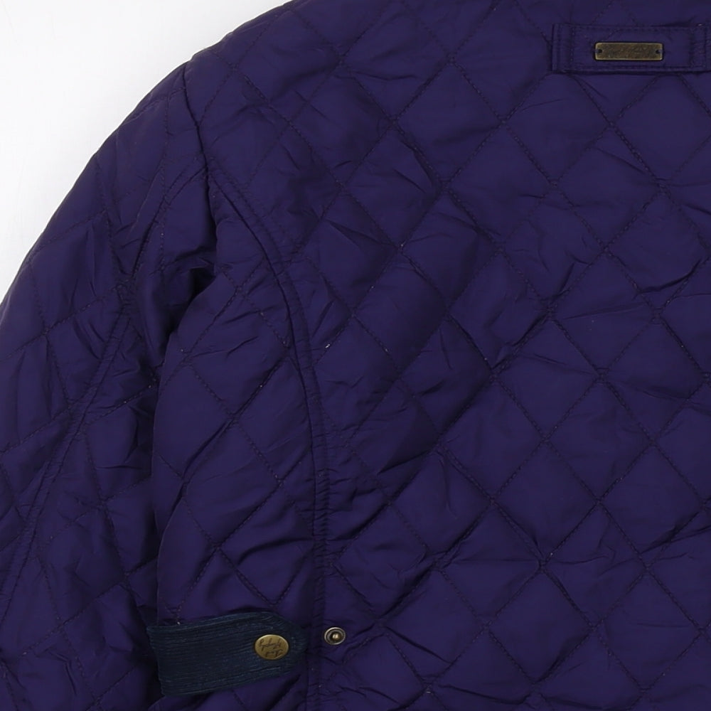 Jack Murphy Womens Blue Quilted Jacket Size 12 Snap