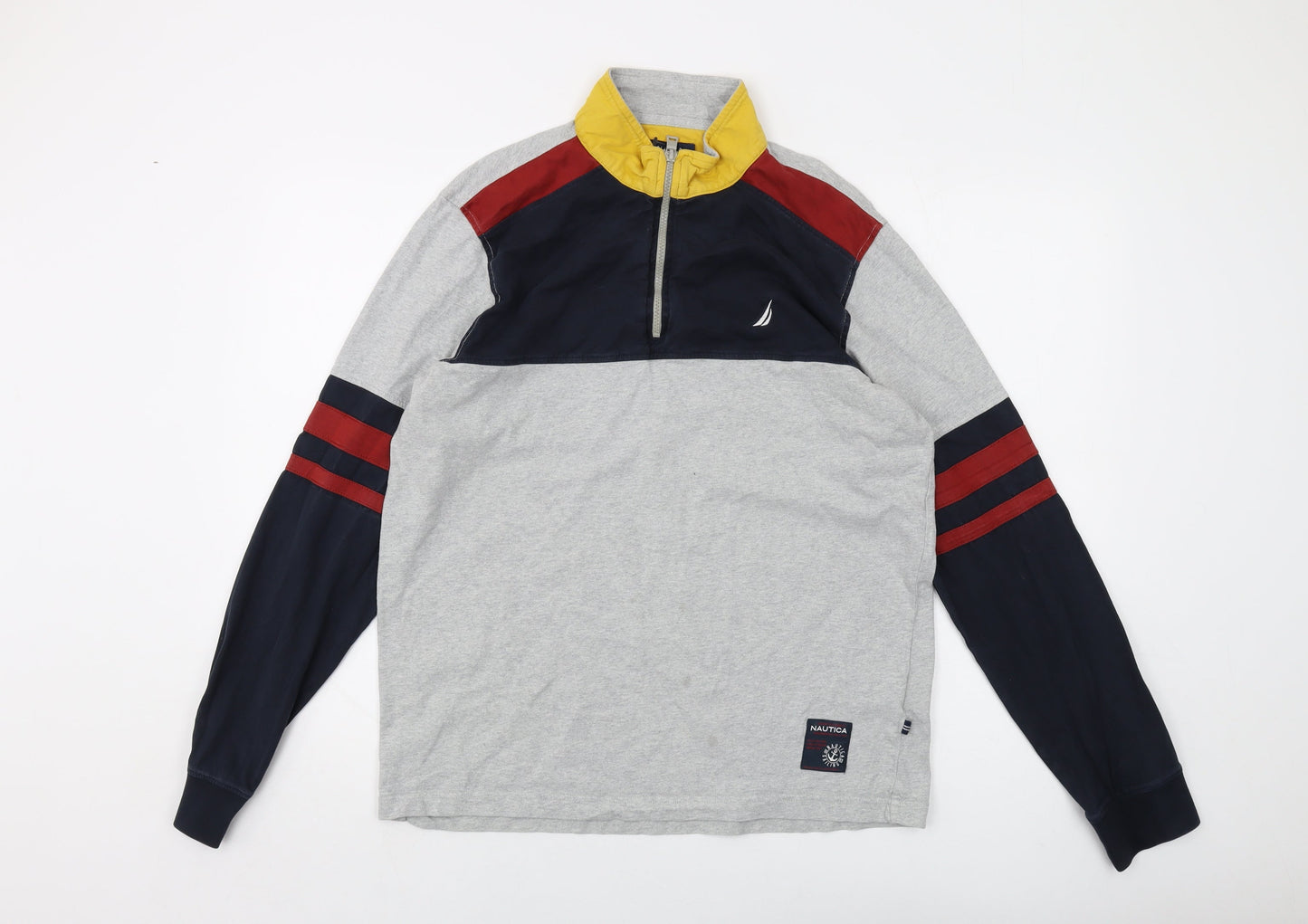 Nautica Mens Grey Cotton Pullover Sweatshirt Size L