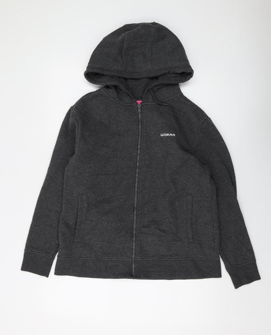 LA Gear Womens Grey Polyester Full Zip Hoodie Size 14 Zip