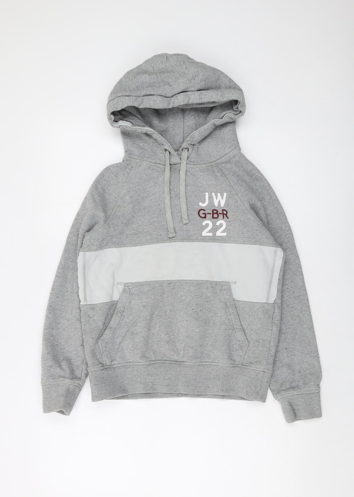 Jack Wills Womens Grey Cotton Pullover Hoodie Size 6 Pullover