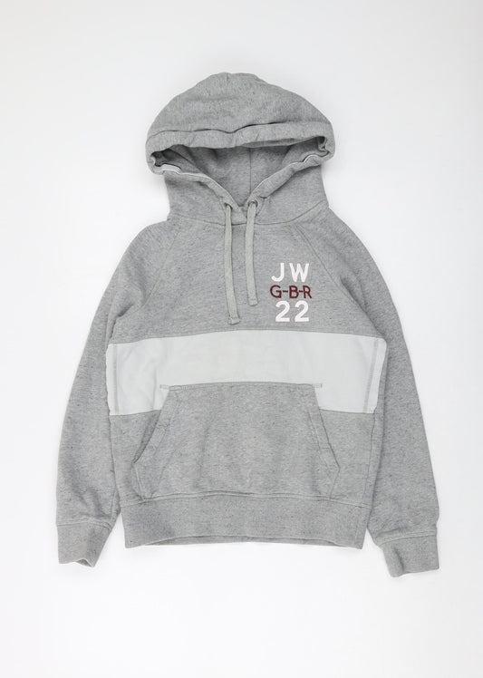 Jack Wills Womens Grey Cotton Pullover Hoodie Size 6 Pullover
