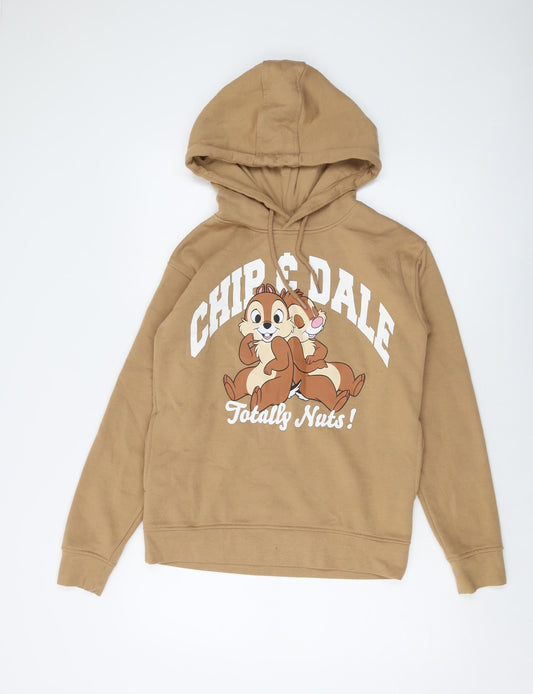 Disney Womens Brown Cotton Pullover Hoodie Size 2XS Pullover - Chip & Dale