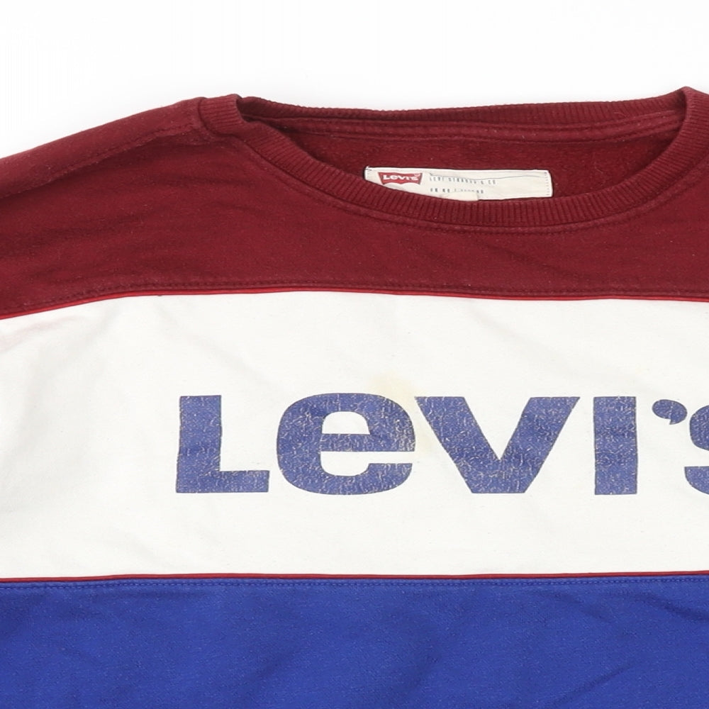 Levi's Womens Multicoloured Colourblock Cotton Pullover Sweatshirt Size L