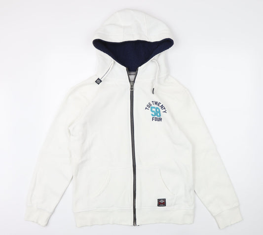 Tog Twenty Four Womens White Cotton Full Zip Hoodie Size M Zip