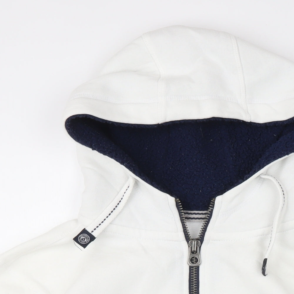 Tog Twenty Four Womens White Cotton Full Zip Hoodie Size M Zip
