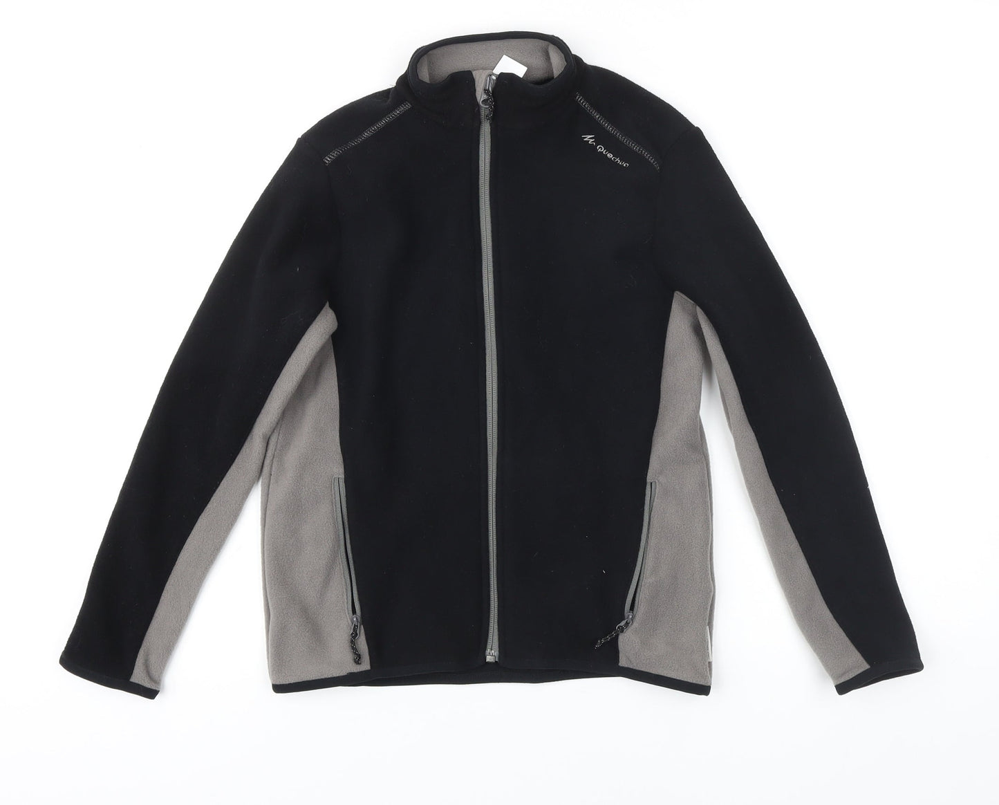 DECATHLON Boys Black Colourblock Jacket Size 12 Years Zip