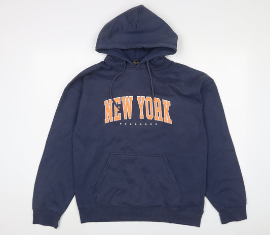 Lipsy Womens Blue Cotton Pullover Hoodie Size M Pullover