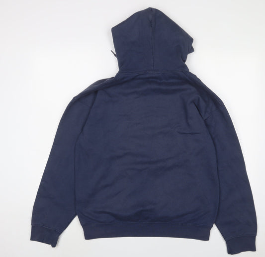 Lipsy Womens Blue Cotton Pullover Hoodie Size M Pullover