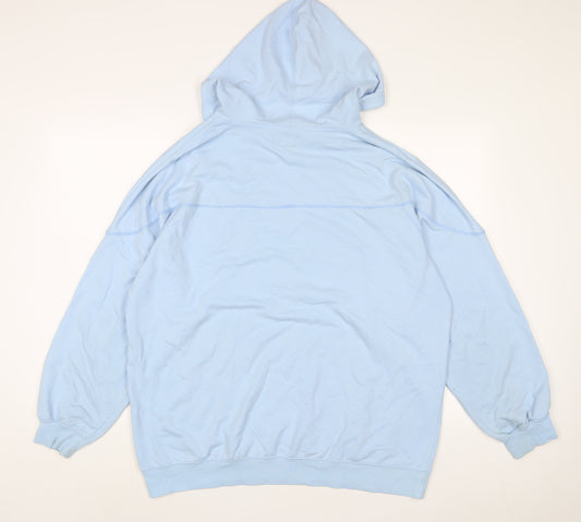 DASH Womens Blue Cotton Pullover Hoodie Size M Pullover - Embroidered