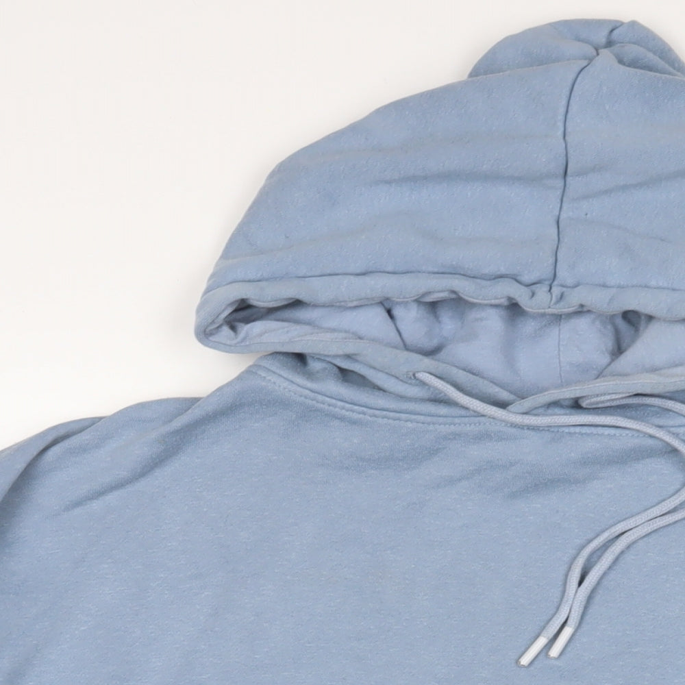New Look Womens Blue Cotton Pullover Hoodie Size L Pullover