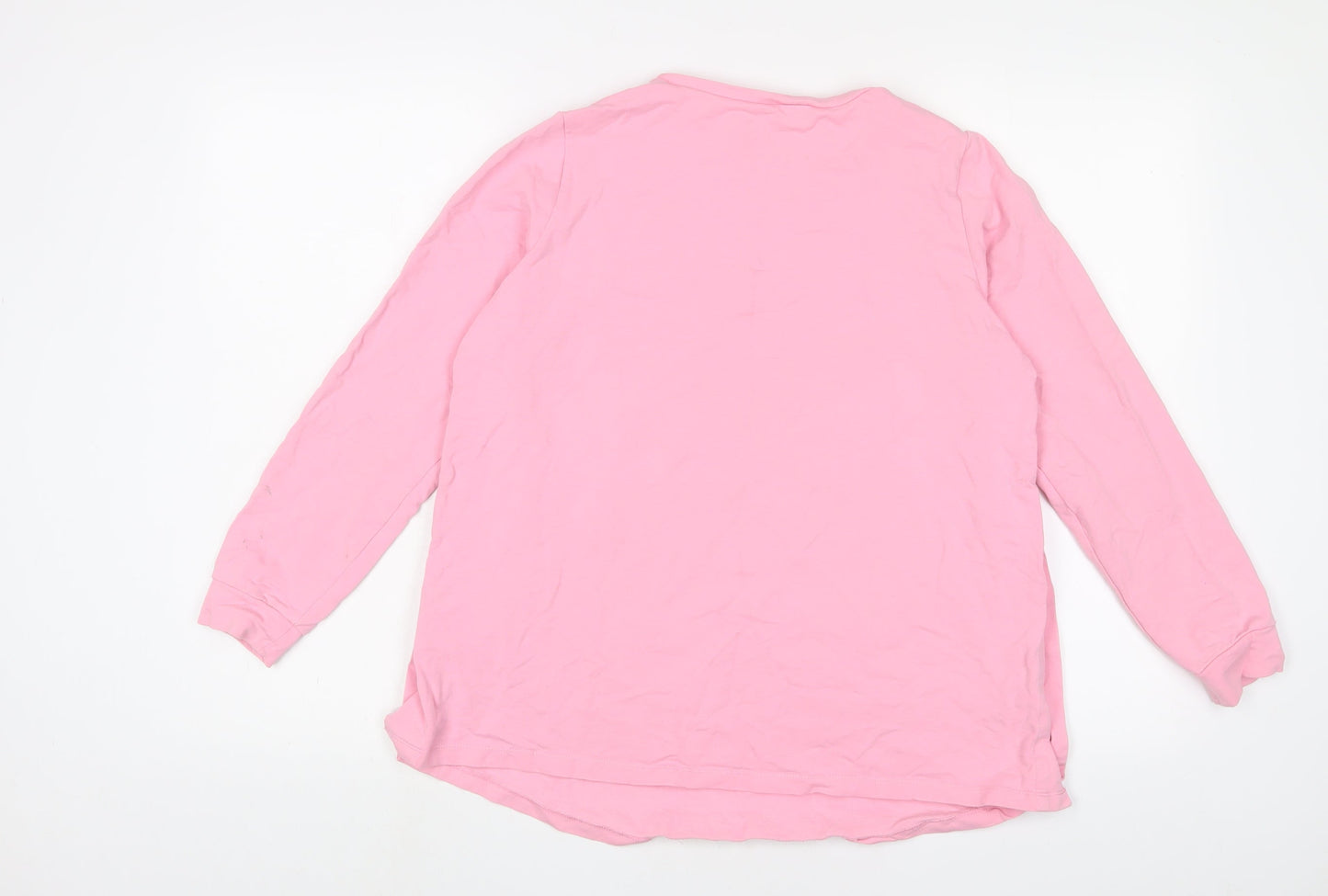 Savida Womens Pink Cotton Pullover Sweatshirt Size S Pullover - Buttons