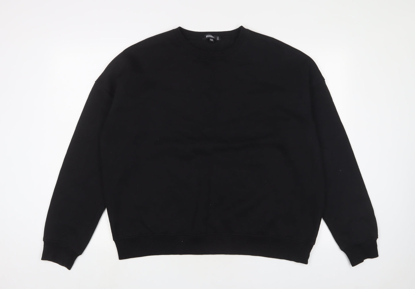 Missguided Womens Black Cotton Pullover Sweatshirt Size 10 Pullover