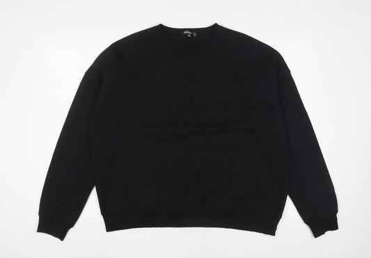Missguided Womens Black Cotton Pullover Sweatshirt Size 10 Pullover