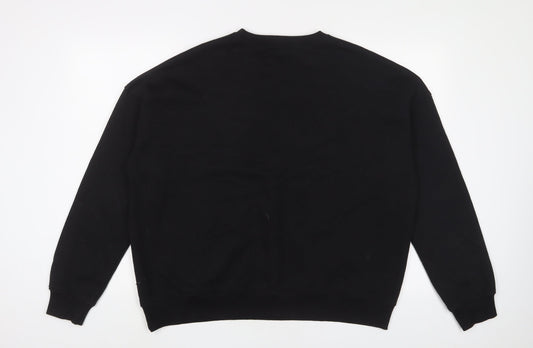 Missguided Womens Black Cotton Pullover Sweatshirt Size 10 Pullover
