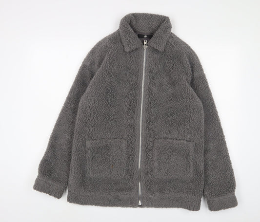 Missguided Womens Grey Jacket Size 6 Zip