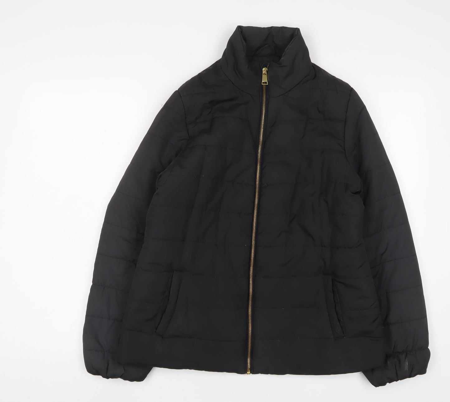 Capsule Womens Black Quilted Jacket Size 12 Zip