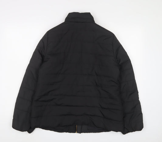 Capsule Womens Black Quilted Jacket Size 12 Zip