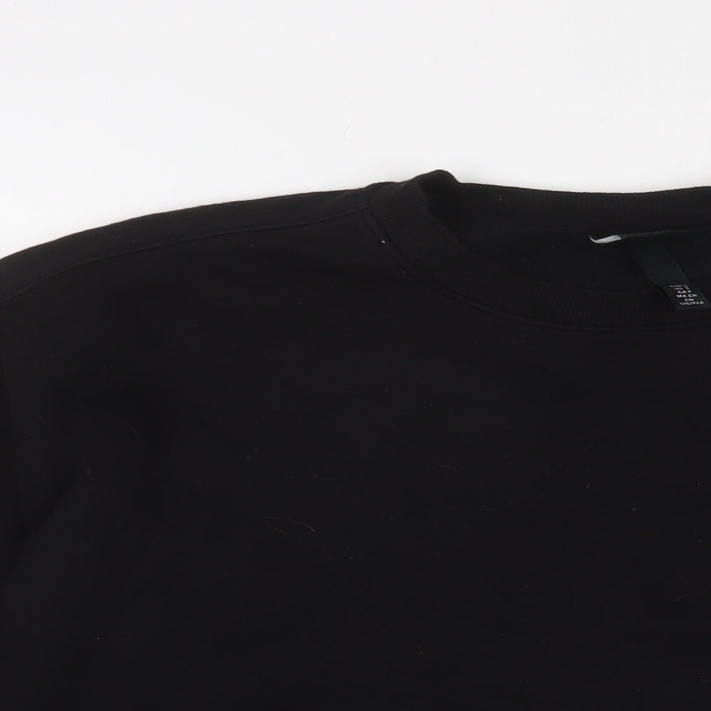 H&M Mens Black Cotton Pullover Sweatshirt Size S