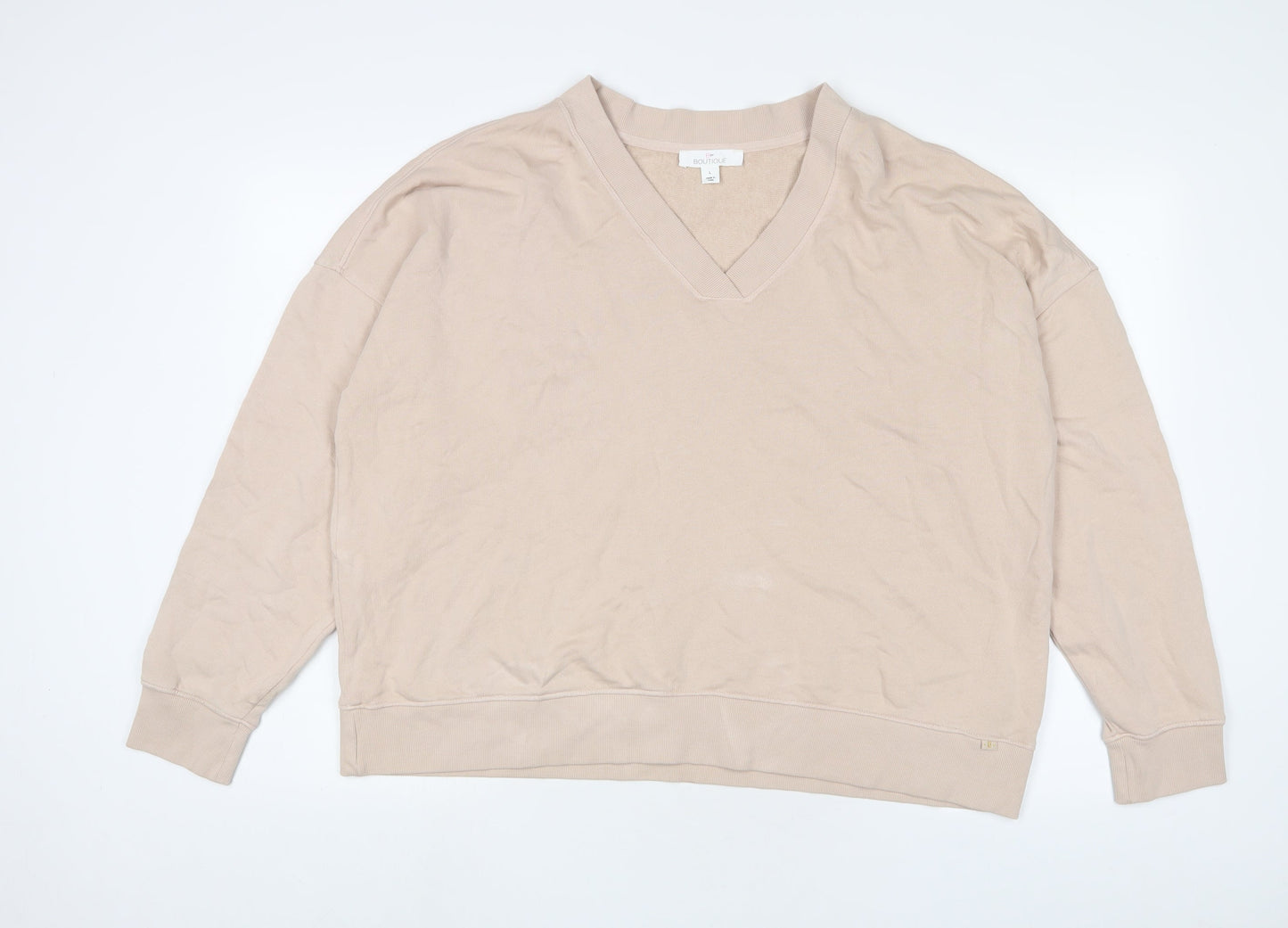 Marks and Spencer Womens Pink Cotton Pullover Sweatshirt Size L Pullover