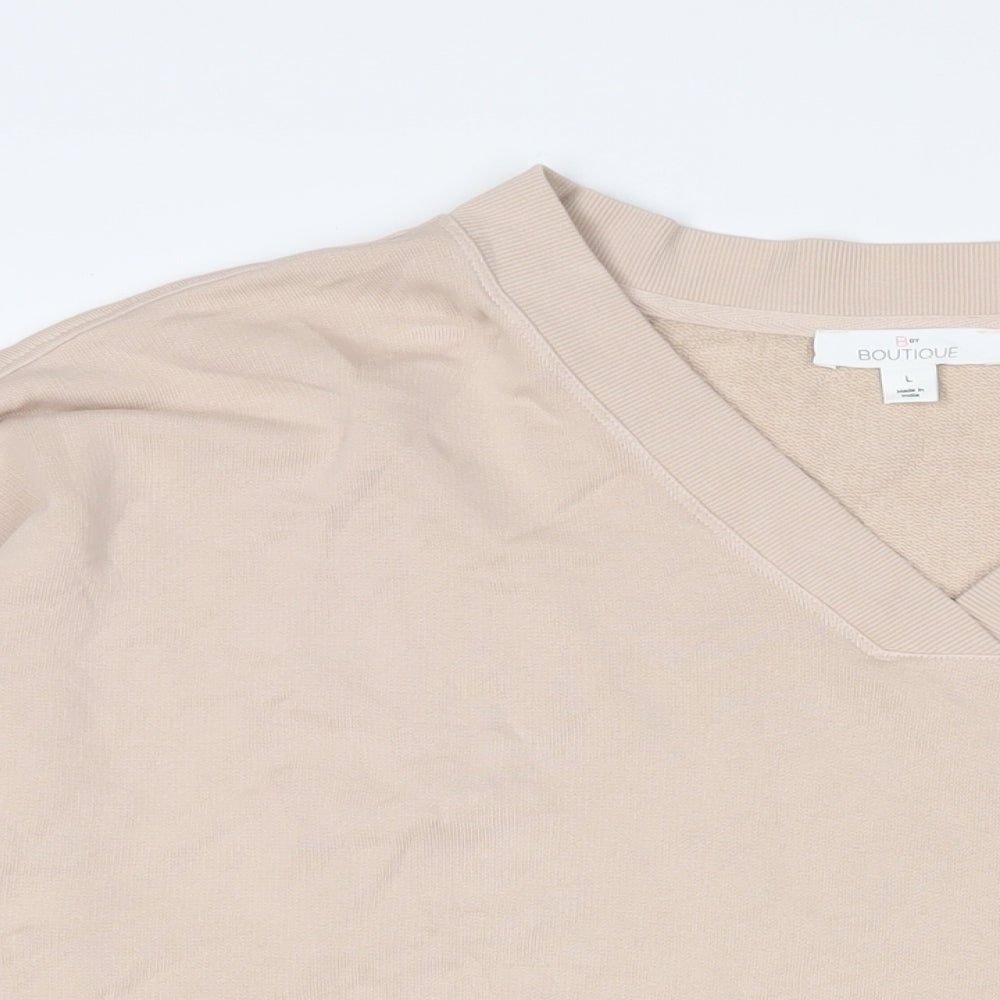 Marks and Spencer Womens Pink Cotton Pullover Sweatshirt Size L Pullover