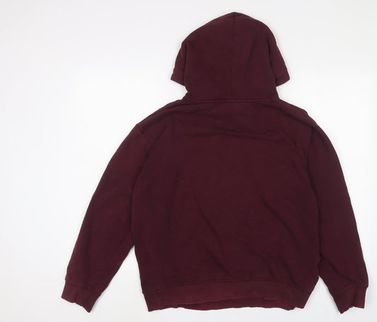 H&M Mens Red Cotton Pullover Hoodie Size M