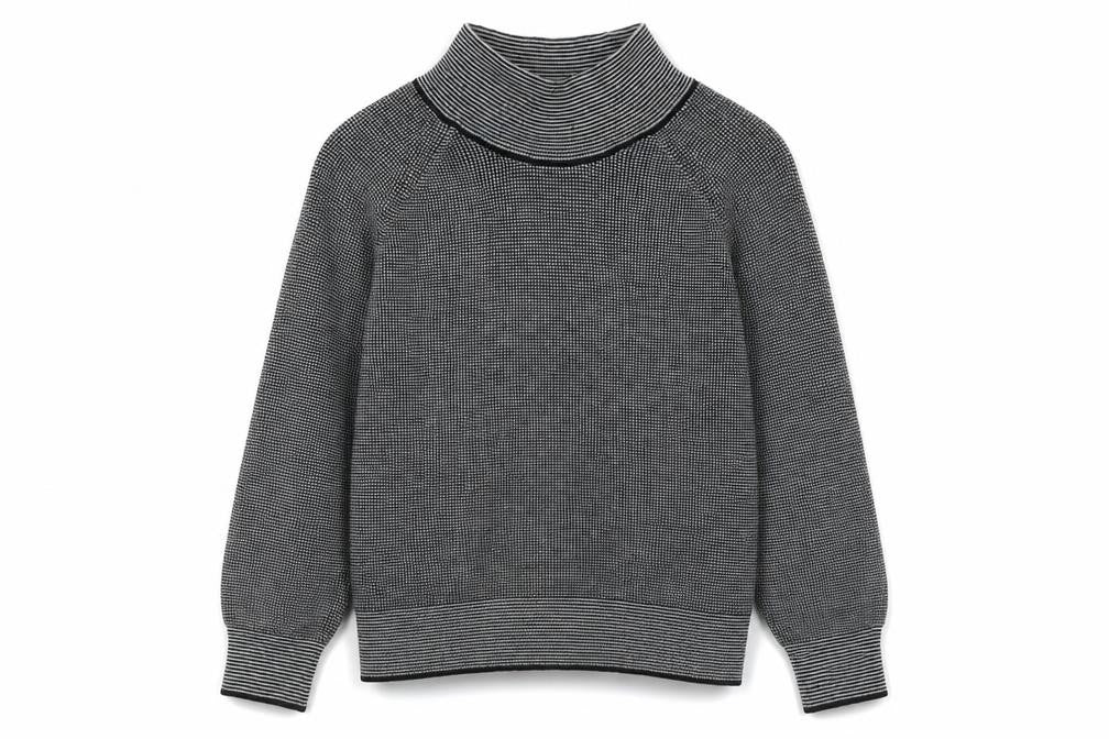 Petra Primrose Womens Black Mock Neck Cotton Pullover Jumper Size M