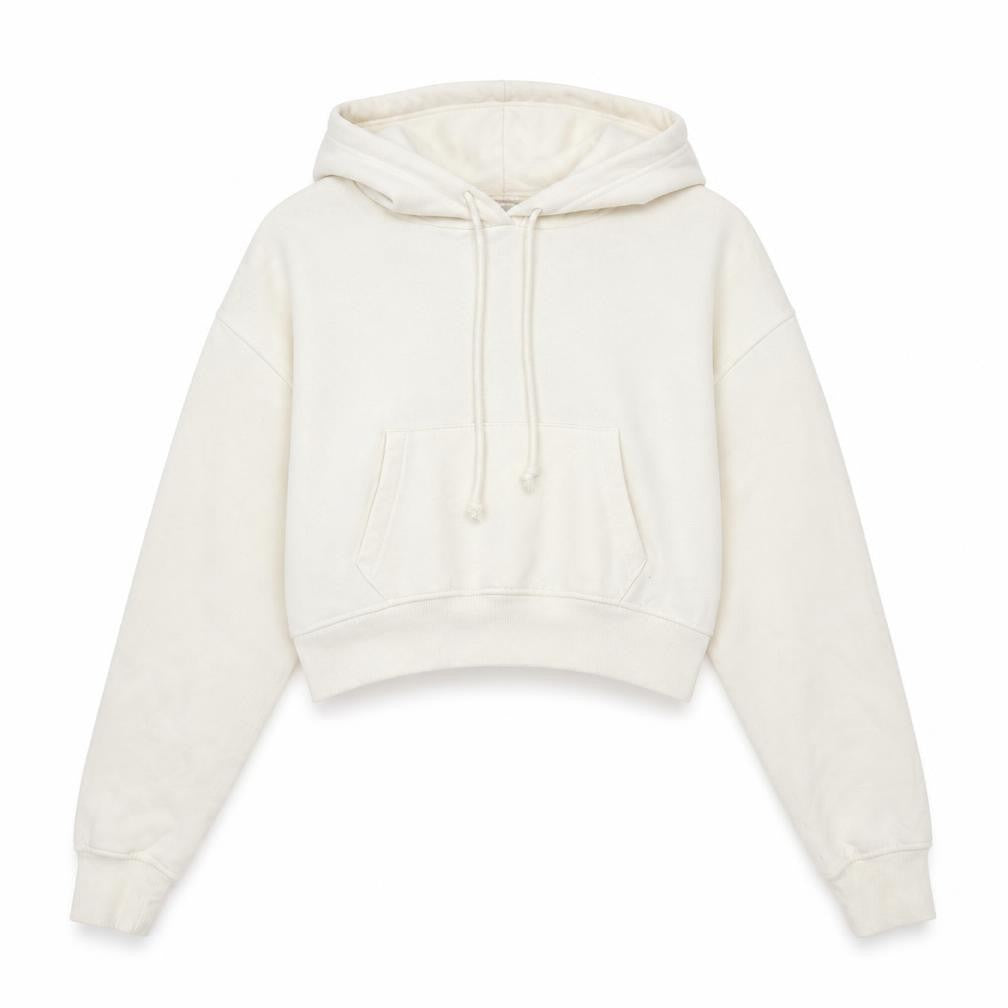 Pull&Bear Womens Ivory Polyester Pullover Hoodie Size M