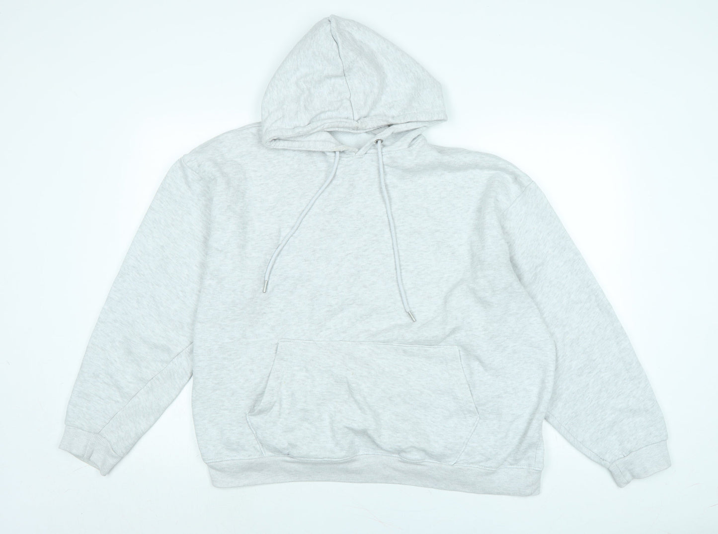 boo hoo man Mens Grey Polyester Pullover Hoodie Size L