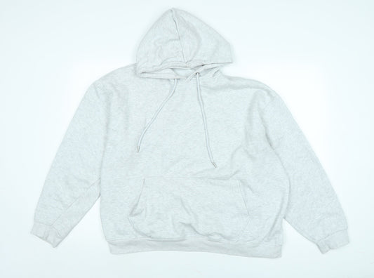 boo hoo man Mens Grey Polyester Pullover Hoodie Size L