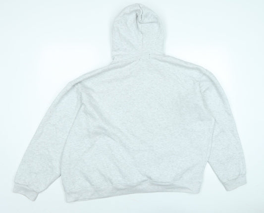 boo hoo man Mens Grey Polyester Pullover Hoodie Size L