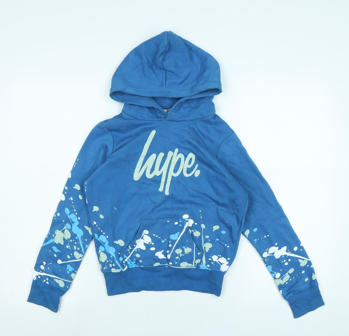 Hype Boys Blue Polyester Pullover Hoodie Size 7-8 Years