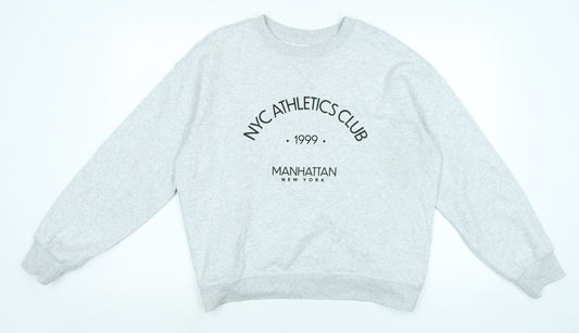 H&M Womens Grey Cotton Pullover Sweatshirt Size S - NYC Athletics Club-1999-manhattan New York.