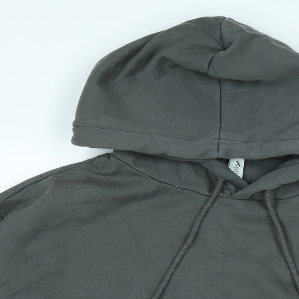 H&M Womens Grey Cotton Pullover Hoodie Size L