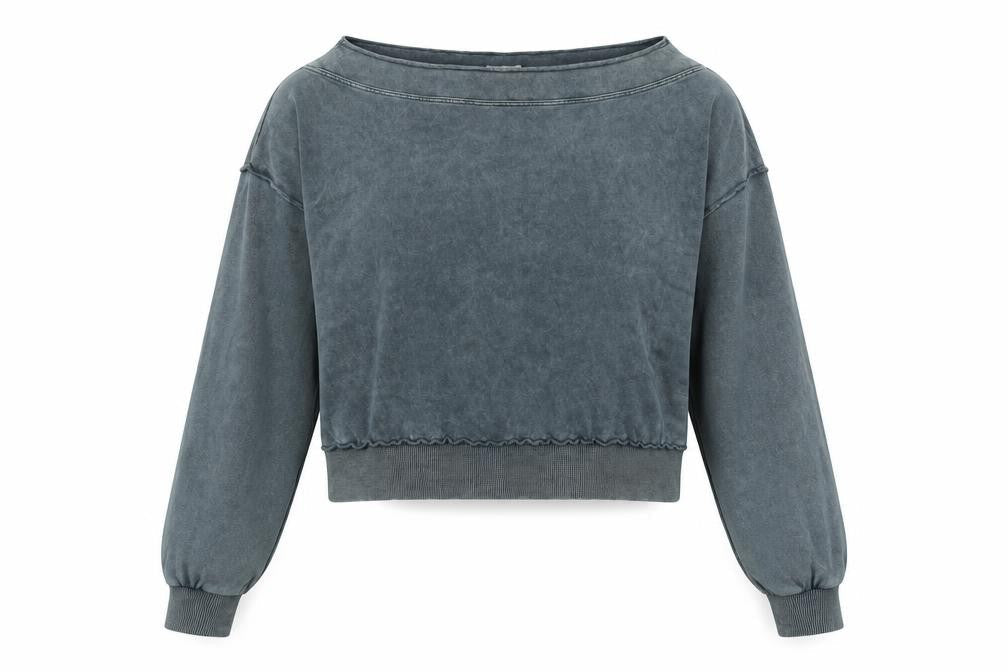 Pull&Bear Womens Grey Cotton Pullover Sweatshirt Size S