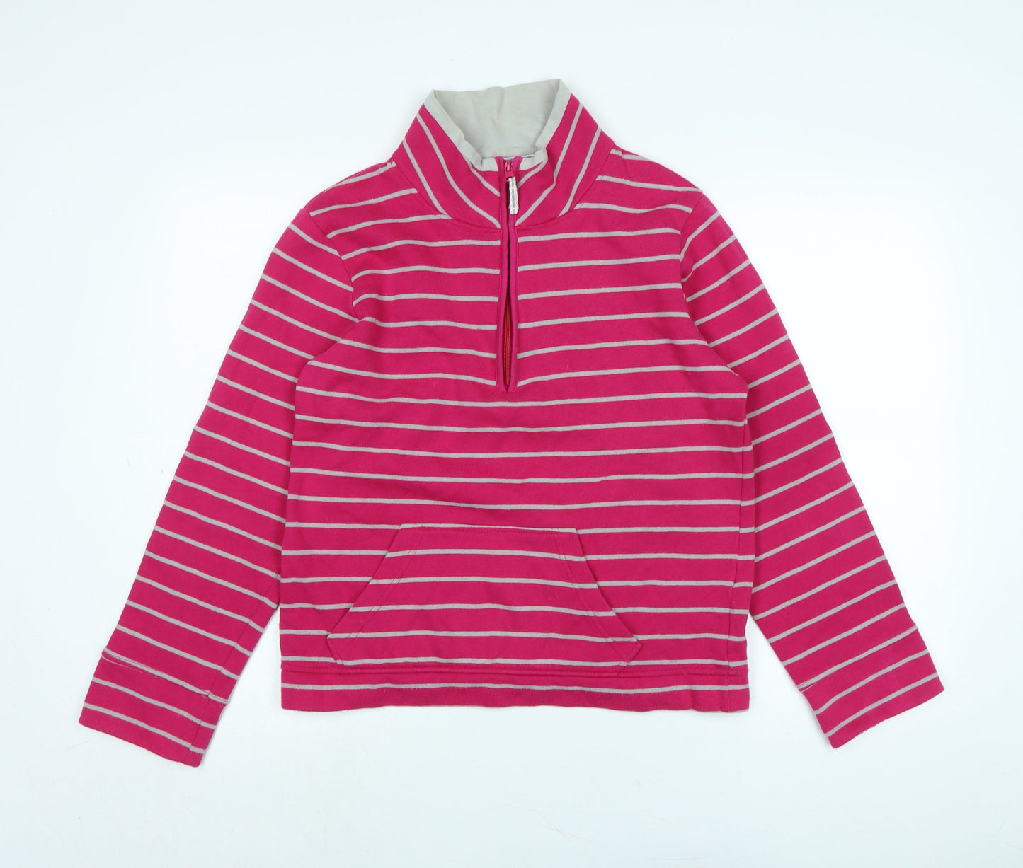 Marks and Spencer Womens Pink Cotton Pullover Sweatshirt Size 12 Zip