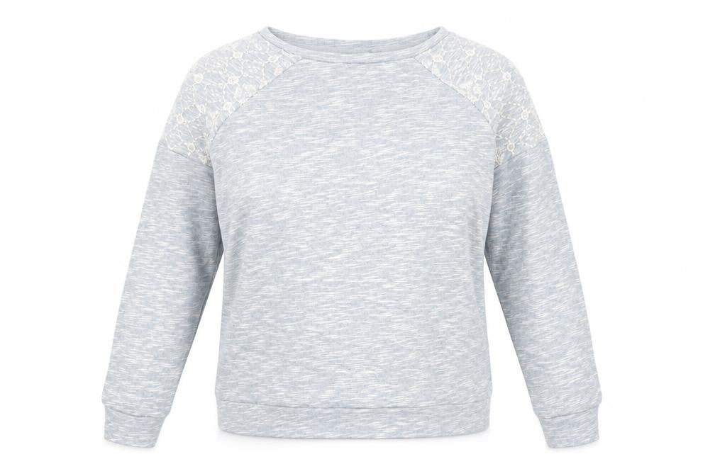 Next Womens Blue Cotton Pullover Sweatshirt Size 8 Pullover - Beaded Embroidered