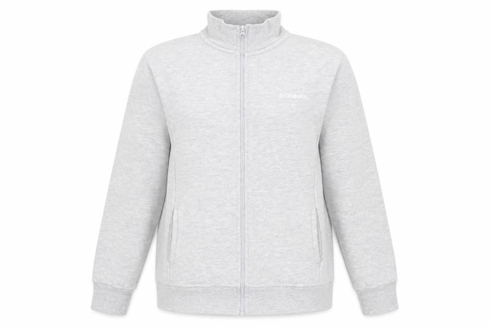 Womens UK 12 Regular Donnay Grey Full Zip Sweatshirt
