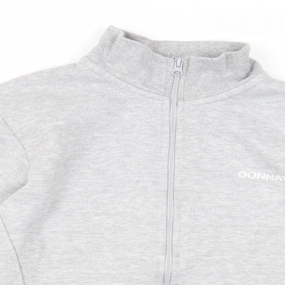 Donnay Womens Grey Cotton Full Zip Sweatshirt Size 12 Zip - Logo Pockets