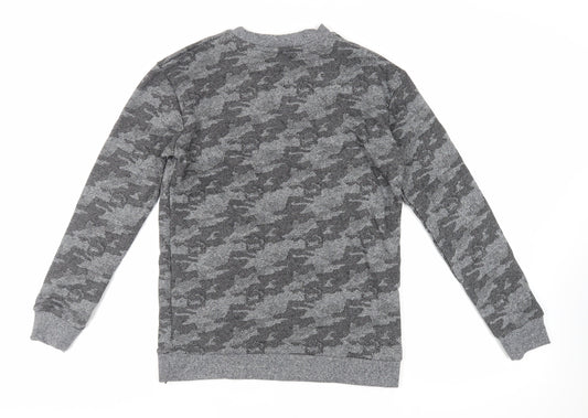 Marks and Spencer Boys Grey Camouflage Cotton Pullover Sweatshirt Size 13-14 Years Pullover