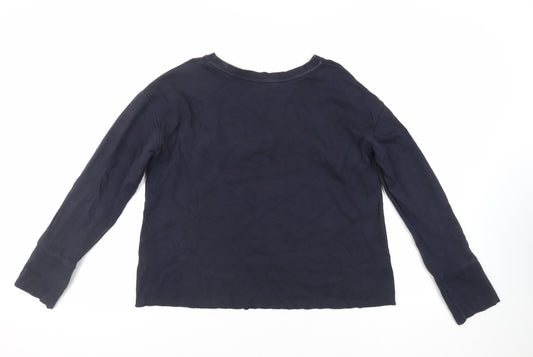 NEXT Womens Blue Cotton Pullover Sweatshirt Size 12 Pullover - Ruffle