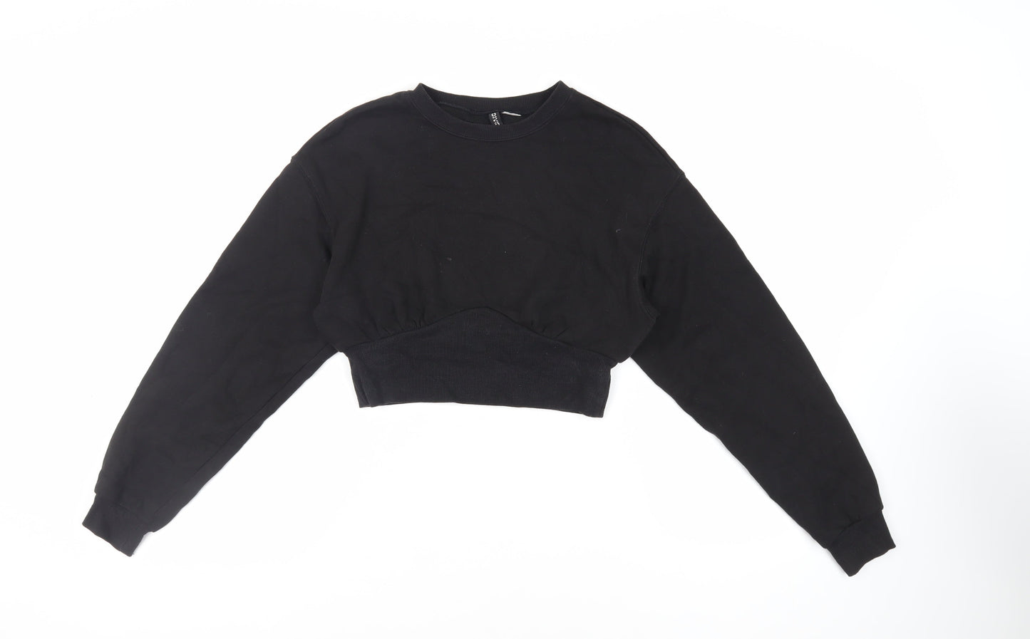 Divided by H&M Womens Black Cotton Pullover Sweatshirt Size S Pullover - Cropped