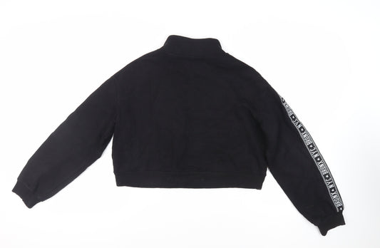 Divided by H&M Womens Black Cotton Pullover Sweatshirt Size M Zip - NYC Bronx