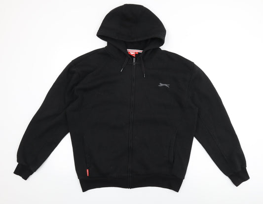 Slazenger Mens Black Cotton Full Zip Hoodie Size L